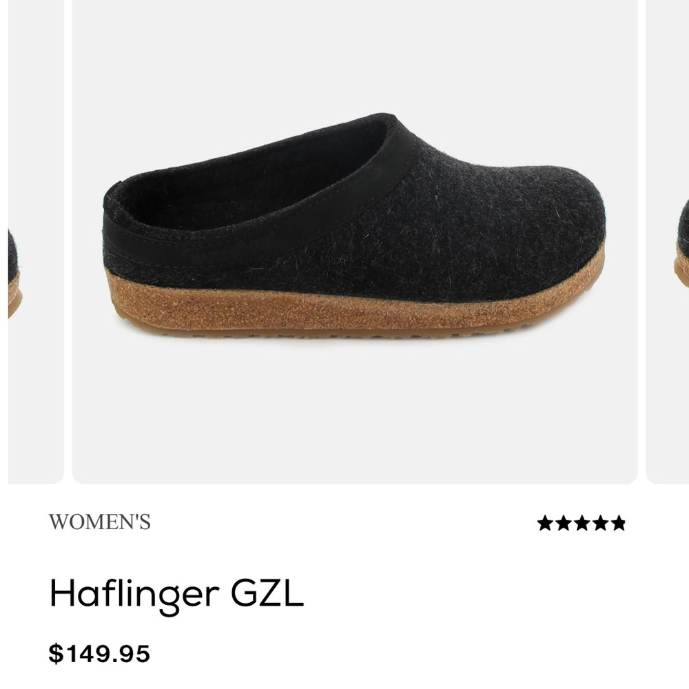 Haflinger GZL Women's Black Wool Clogs